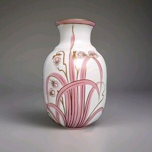 Artistic Pink and Gold Ceramic Vase
